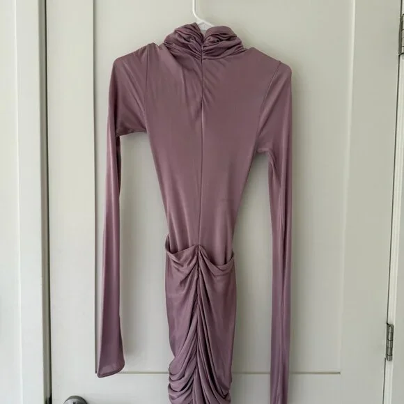 Helsa Slinky Jersey Sarong Maxi Dress In Elderberry - Picture 6 of 15